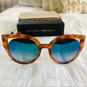 DIFF Penny Sunglasses • Honey Tortoise/Blue Flash
